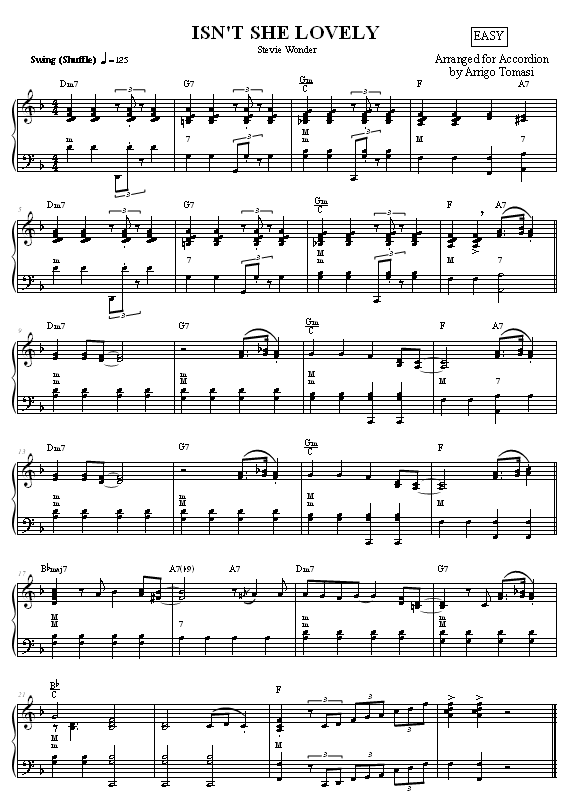 Isn't She Lovely  Isnt she lovely, Lovely, Sheet music